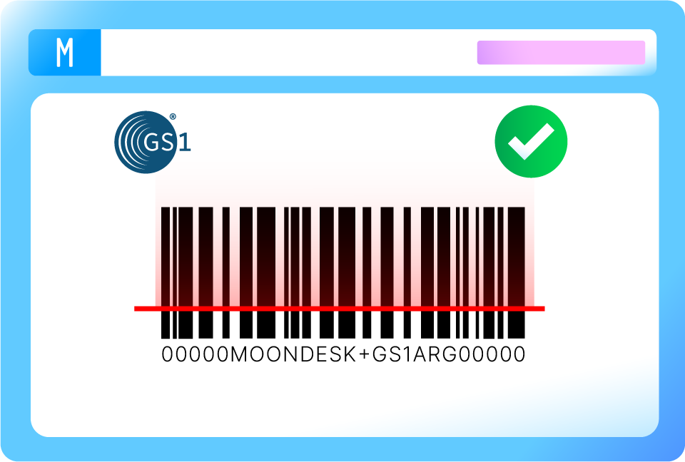 Lector de código de barras validado por GS1